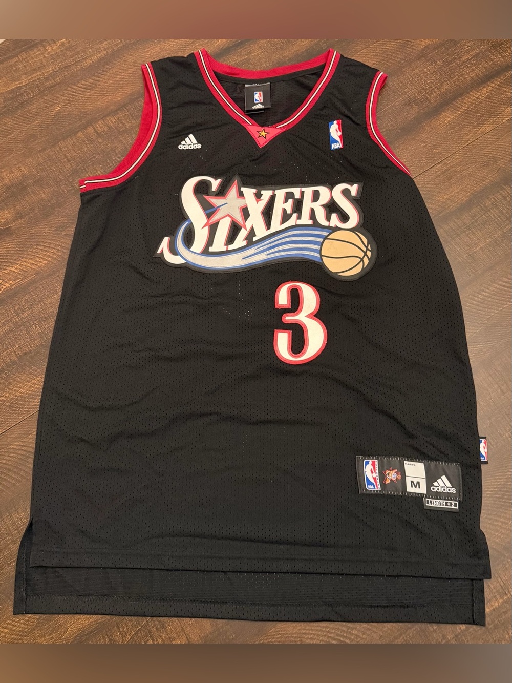 Adidas Allen Iverson Jersey Size Med Black Philadelphia 76ers Swingman Adult